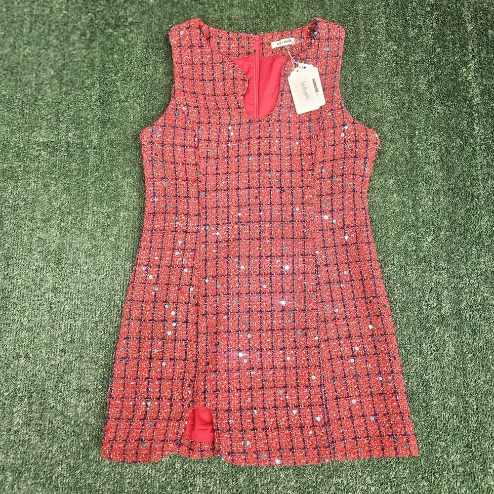 NWT La Boujee Boutique Red Sequin Dress Women Size LARGE
